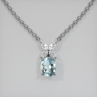 2.08 Ct. Gemstone Pendant, 18K White Gold 1