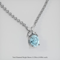 2.08 Ct. Gemstone Pendant, 18K White Gold 2