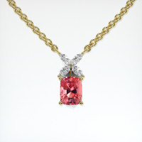 2.03 Ct. Padparadscha Sapphire Pendant, 14K Yellow Gold 1