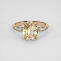 3.34 Ct. Peach Sapphire Ring, 14K Rose Gold 1