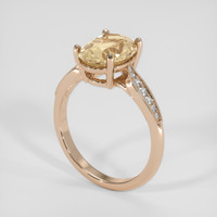 3.34 Ct. Peach Sapphire Ring, 14K Rose Gold 2