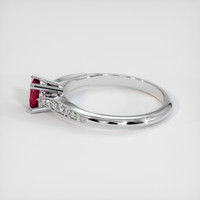 0.99 Ct. Pinkish Red Ruby Ring, 10K White Gold 4