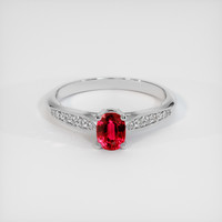 1.14 Ct. Pinkish Red Ruby Ring, 10K White Gold 1