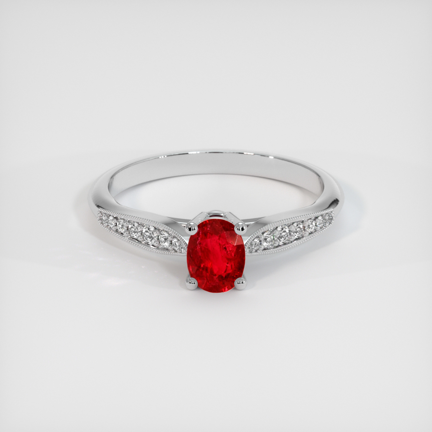 Ruby 1.12 Cts & Diamonds Ring 14k outlet White Gold