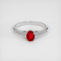 1.12 Ct. Ruby Ring, 14K White Gold 1