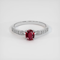 0.53 Ct. Ruby Ring, 14K White Gold 1