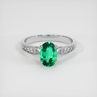 0.98 Ct. Emerald Ring, 18K White Gold 1