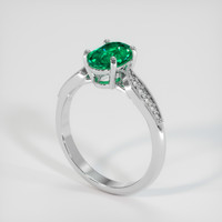 0.98 Ct. Emerald Ring, 18K White Gold 2