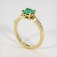 0.73 Ct. Emerald Ring, 18K Yellow Gold 2