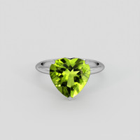 4.47 Ct. Yellowish Green Peridot Ring, Platinum 950 1