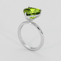 4.47 Ct. Yellowish Green Peridot Ring, Platinum 950 2