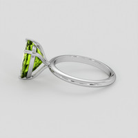 4.47 Ct. Yellowish Green Peridot Ring, Platinum 950 4