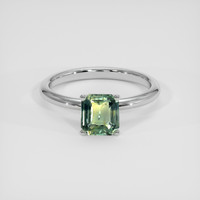 1.34 Ct. Yellowish Green Sapphire Ring, Platinum 950 1