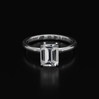 1.59 Ct. White Sapphire Ring, Platinum 950 1