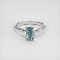 2.29 Ct. Bluish Green Sapphire Ring, Platinum 950 1