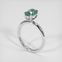 2.29 Ct. Bluish Green Sapphire Ring, Platinum 950 2