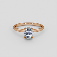 1.22 Ct. Bluish Grey Sapphire Ring, 14K Rose Gold 1