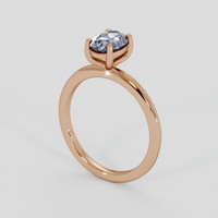 1.22 Ct. Bluish Grey Sapphire Ring, 14K Rose Gold 2