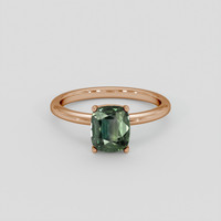2.57 Ct. Green Sapphire Ring, 14K Rose Gold 1