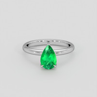 1.12 Ct. Emerald Ring, Silver 1