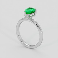 1.12 Ct. Emerald Ring, Silver 2