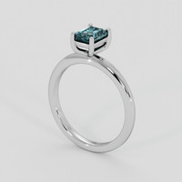 1.15 Ct. Greenish Blue Sapphire Ring, Silver 2