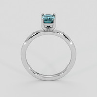 1.15 Ct. Greenish Blue Sapphire Ring, Silver 3
