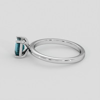 1.15 Ct. Greenish Blue Sapphire Ring, Silver 4