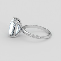 6.66 Ct. Blue Aquamarine Ring, 10K White Gold 4