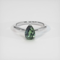 2.06 Ct. Green Sapphire Ring, 10K White Gold 1