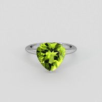 4.47 Ct. Yellowish Green Peridot Ring, 14K White Gold 1