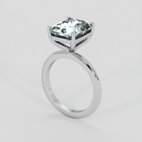 4.33 Ct. Blue Aquamarine Ring, 14K White Gold 2