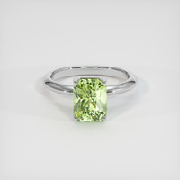 4.24 Ct. Green Sapphire Ring, 14K White Gold 1