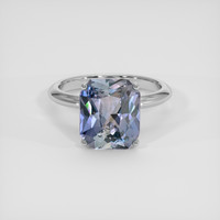 5.68 Ct. Greyish Blue Sapphire Ring, 14K White Gold 1