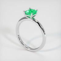 0.80 Ct. Emerald Ring, 18K White Gold 2