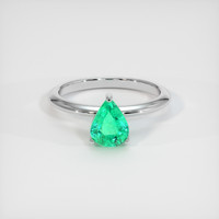 1.18 Ct. Emerald Ring, 18K White Gold 1