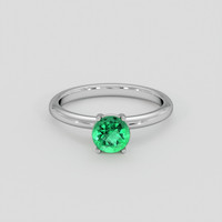 0.80 Ct. Emerald Ring, 18K White Gold 1