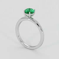0.80 Ct. Emerald Ring, 18K White Gold 2