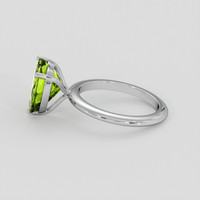 4.47 Ct. Yellowish Green Peridot Ring, 18K White Gold 4