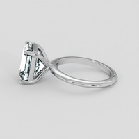 4.33 Ct. Blue Aquamarine Ring, 18K White Gold 4