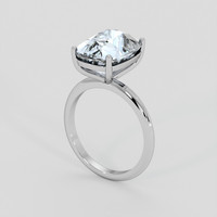 6.66 Ct. Blue Aquamarine Ring, 18K White Gold 2