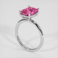5.13 Ct. Pink Sapphire Ring, 18K White Gold 2