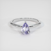 0.89 Ct. Purple Sapphire Ring, 18K White Gold 1