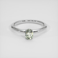 0.56 Ct. Green Sapphire Ring, 18K White Gold 1