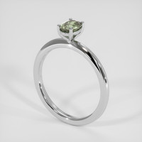 0.56 Ct. Green Sapphire Ring, 18K White Gold 2