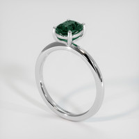 1.10 Ct. Bluish Green Sapphire Ring, 18K White Gold 2