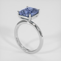 5.68 Ct. Greyish Blue Sapphire Ring, 18K White Gold 2