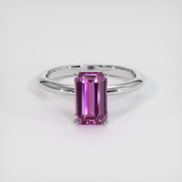 2.06 Ct. Purple Sapphire Ring, 18K White Gold 1