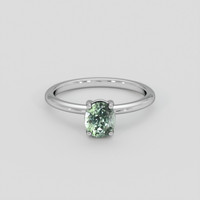 1.22 Ct. Green Sapphire Ring, 18K White Gold 1