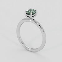 1.22 Ct. Green Sapphire Ring, 18K White Gold 2